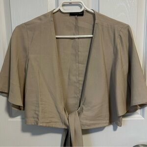 Coco & Yves Front Tie Women's Top, Size Small, Colour Khaki Beige.